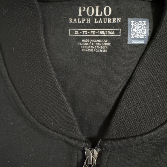 Polo Ralph Lauren Black Double-Knit Bomber Jacket White Pony - Picture 12 of 16